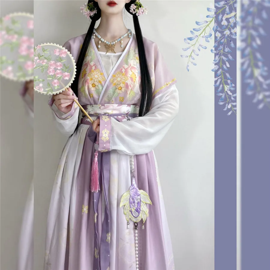 Ethnic Fashion Show - เสื้อผ้าผู้หญิงสีชมพูสีส้มสีเขียวแบบจีนโบราณ แฟชั่นฮั่นฝูสไตล์ชาติพันธุ์ สำหรับงานปาร์ตี้ การแสดงบนเวที คอสเพลย์ ชุดเจ้าหญิง