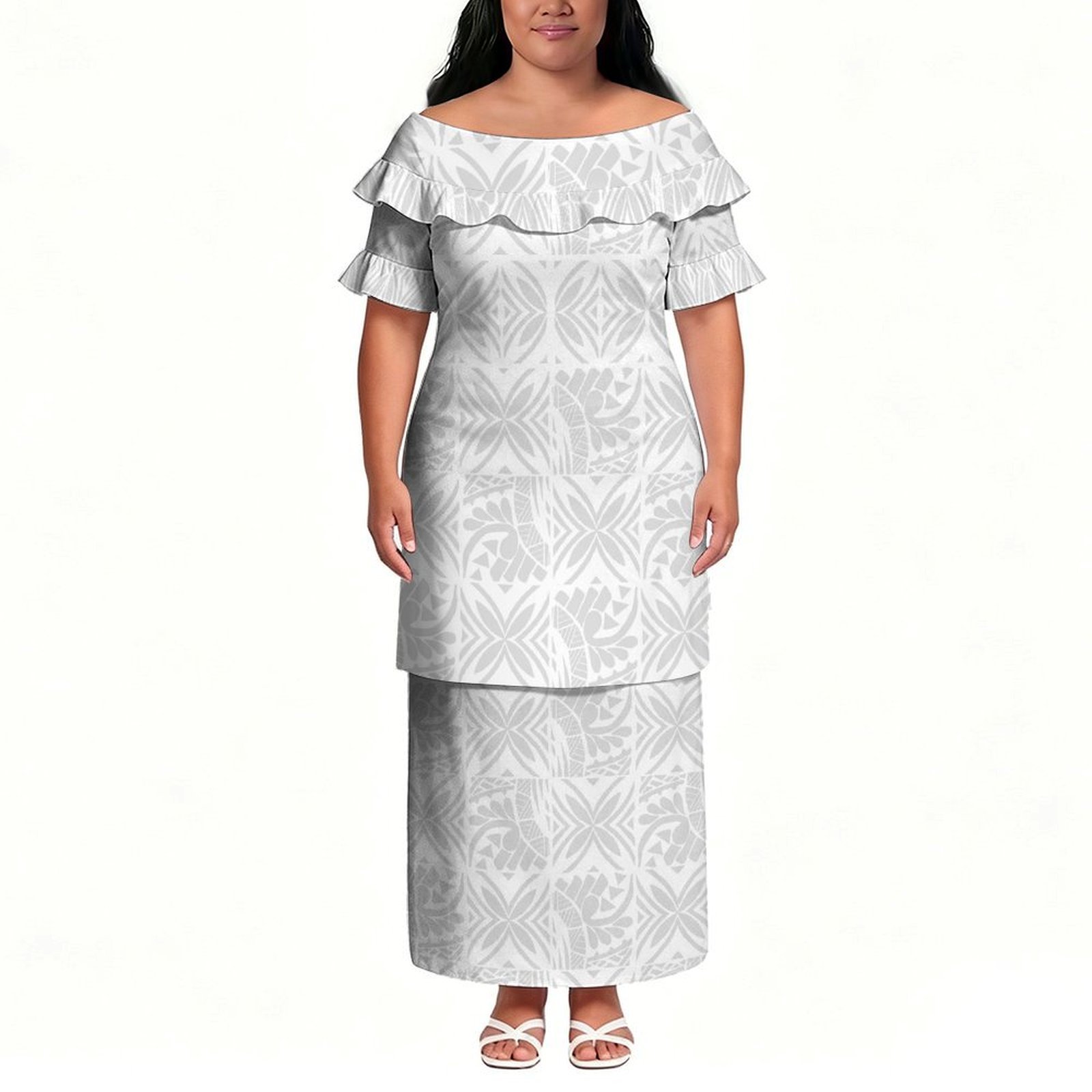 Ethnic Style Dresses - ชุดเดรสแขนสั้นสำหรับผู้หญิงดีไซน์ใหม่ ลวดลายสไตล์ชนเผ่าโพลินีเซียน ดีไซน์หลวมและสบาย