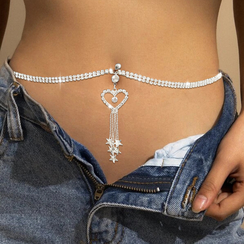 Ethnic Fashion Jewellery - GLAMing Boho Heart Dangle Rhinestone Piercing
