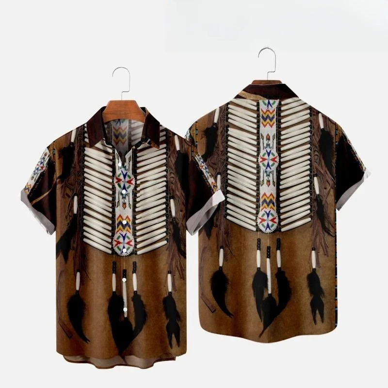 Fashion Ethnic Indian Clothing - สไตล์ชาติพันธุ์อินเดีย 3D พิมพ์เสื้อชายหาดผู้ชายผู้หญิงแฟชั่นสตรีทแวร์วินเทจเสื้อแขนสั้นชายเสื้อเสื้อผ้าผู้ชาย