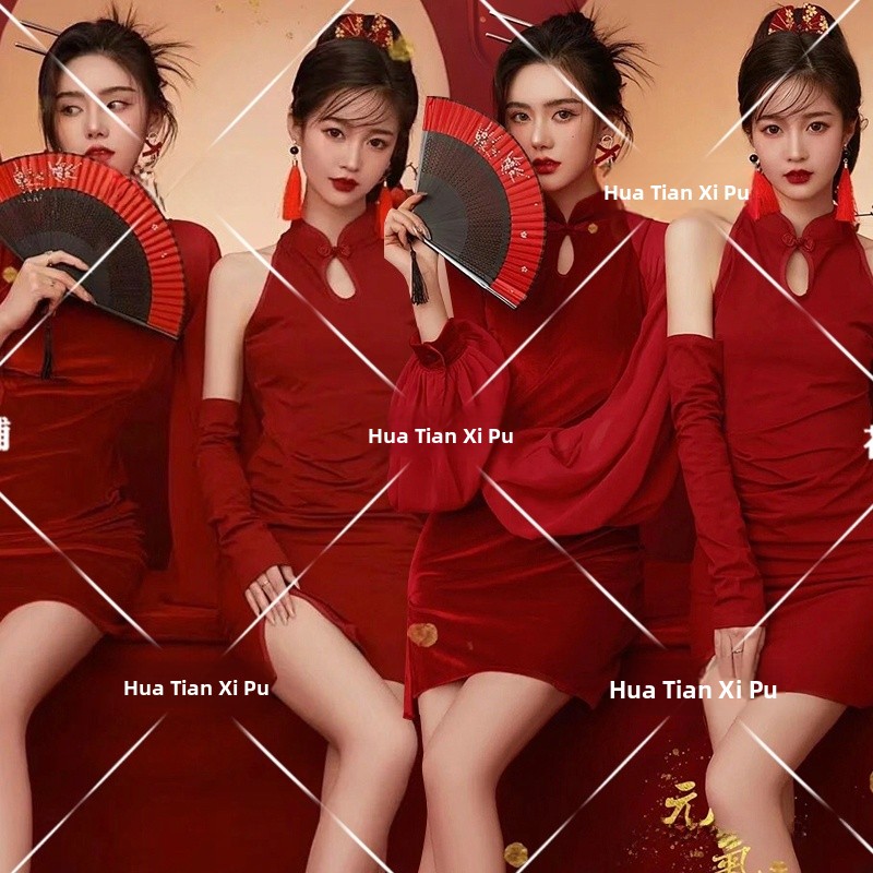 Ethnic Fashion Trend - สตูดิโอถ่ายภาพวินเทจปีใหม่ แฟชั่น ภาพถ่ายเพื่อนสนิท เสื้อผ้าแนวชาติพันธุ์ แนวโน้มใหม่ สาวรุ่นใหม่