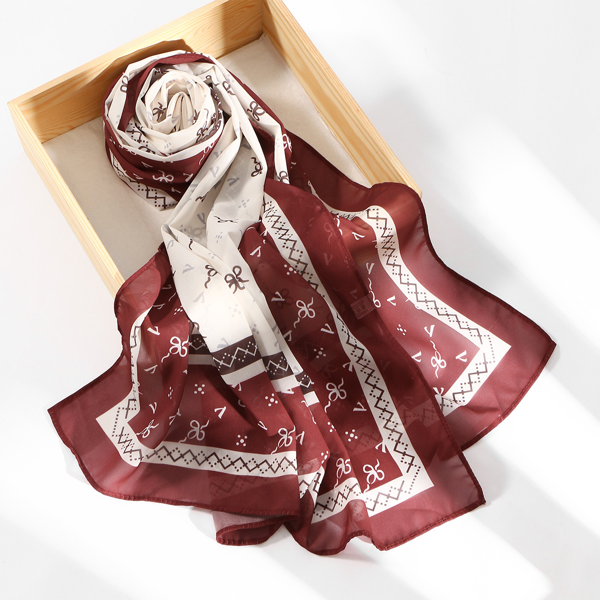New Ethnic Fashion - ผ้าพันคอชีฟฟอนพิมพ์ลายดิจิทัลแบบยาว รุ่นใหม่ ขายดี แฟชั่นผู้หญิงสไตล์ชาติพันธุ์ น้ำหนักเบา สวมใส่สบาย