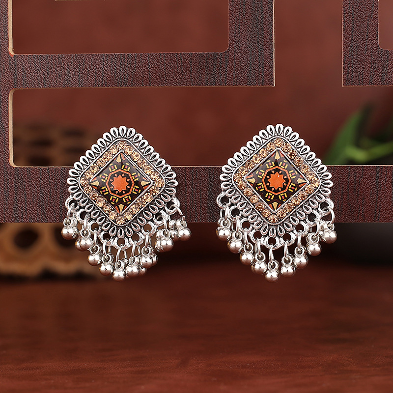 Vintage Silver สีสแควร์ Drop ต - Ethnic Indian Fashion บทวิจารณ์และราคา