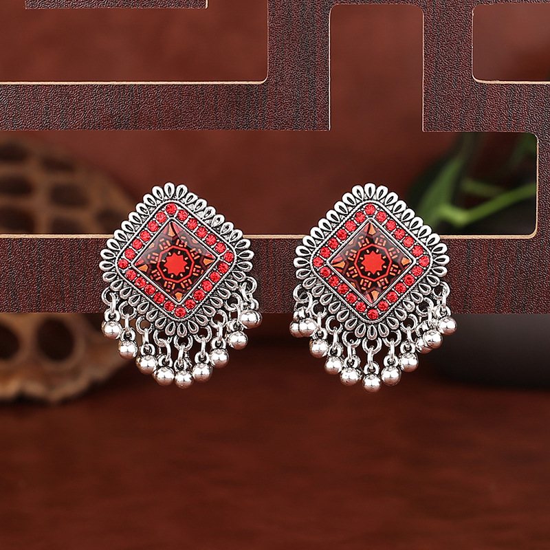 Vintage Silver สีสแควร์ Drop ต - Ethnic Indian Fashion บทวิจารณ์และราคา