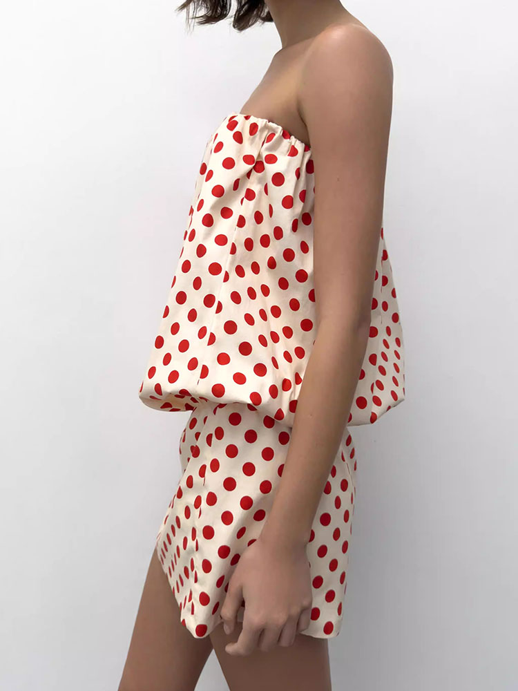 เดรสเกาะอกลายจุดคอตรงแบบเซ็กซี - New Ethnic Fashion บทวิจารณ์และราคา