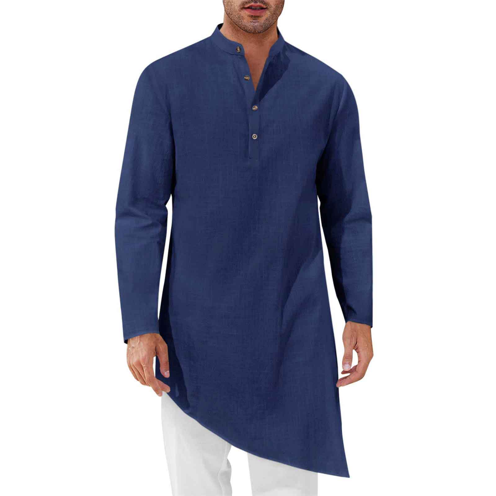 เสื้อเชิ้ตยาวสไตล์มินิมอล เสื้ - Kurta Men Cotton บทวิจารณ์และราคา