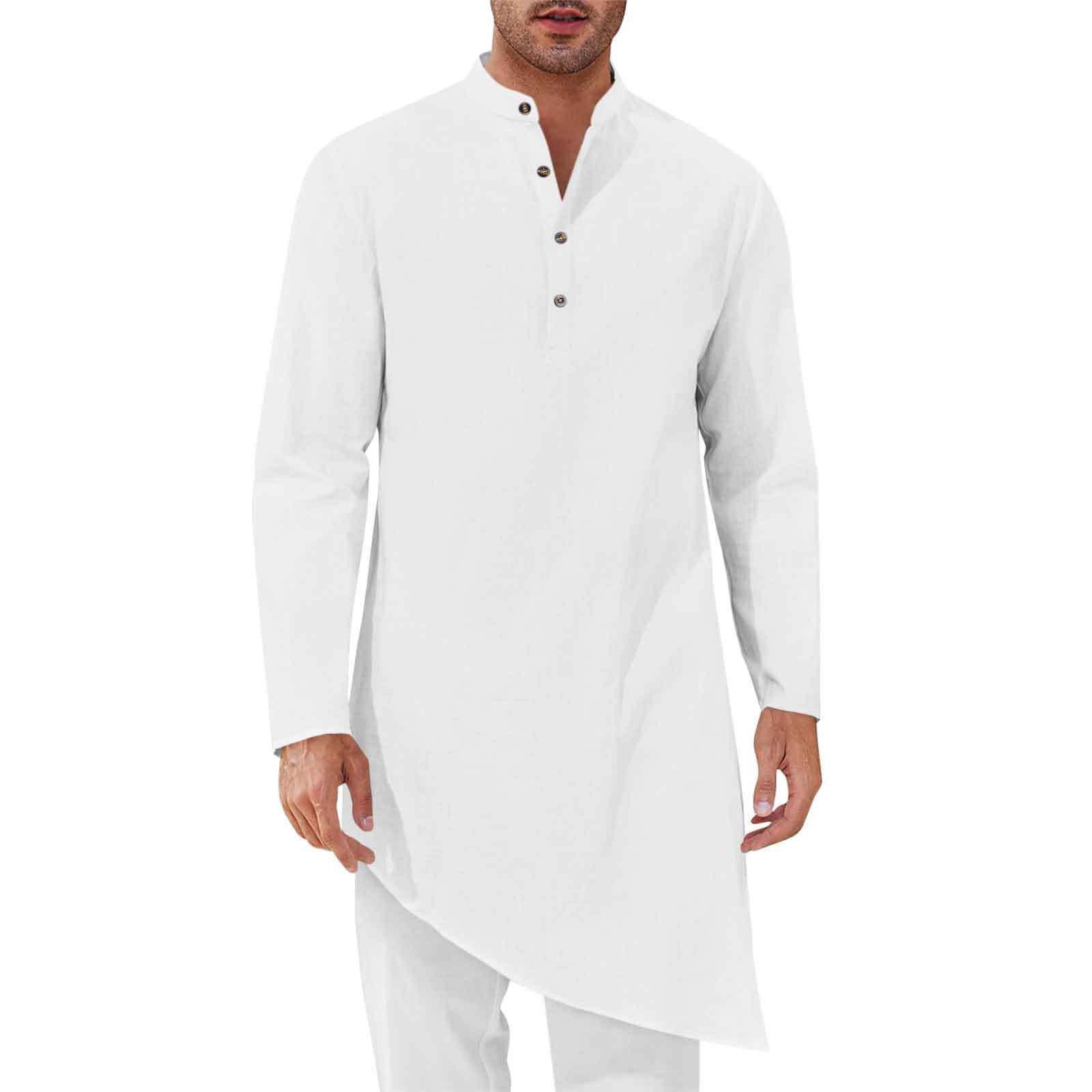เสื้อเชิ้ตยาวสไตล์มินิมอล เสื้ - Kurta Men Cotton บทวิจารณ์และราคา