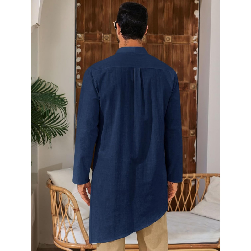 เสื้อคลุมคาฟตันผู้ชาย โทบ ผ้าฝ - Kurta Men Cotton บทวิจารณ์และราคา