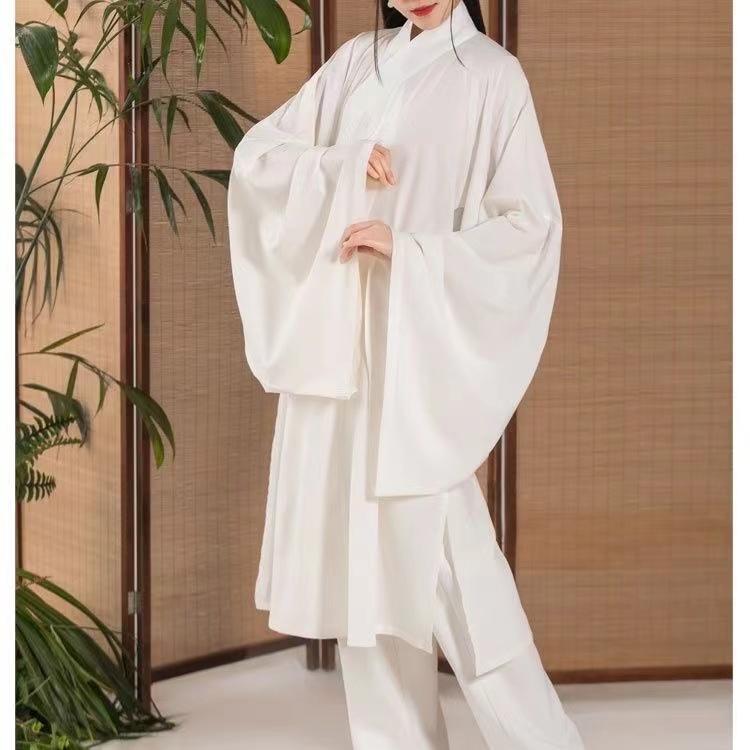 Hanfu ชุดคลุมรอบคอปกสีขาวแบบดั - Ethnic Gown บทวิจารณ์และราคา