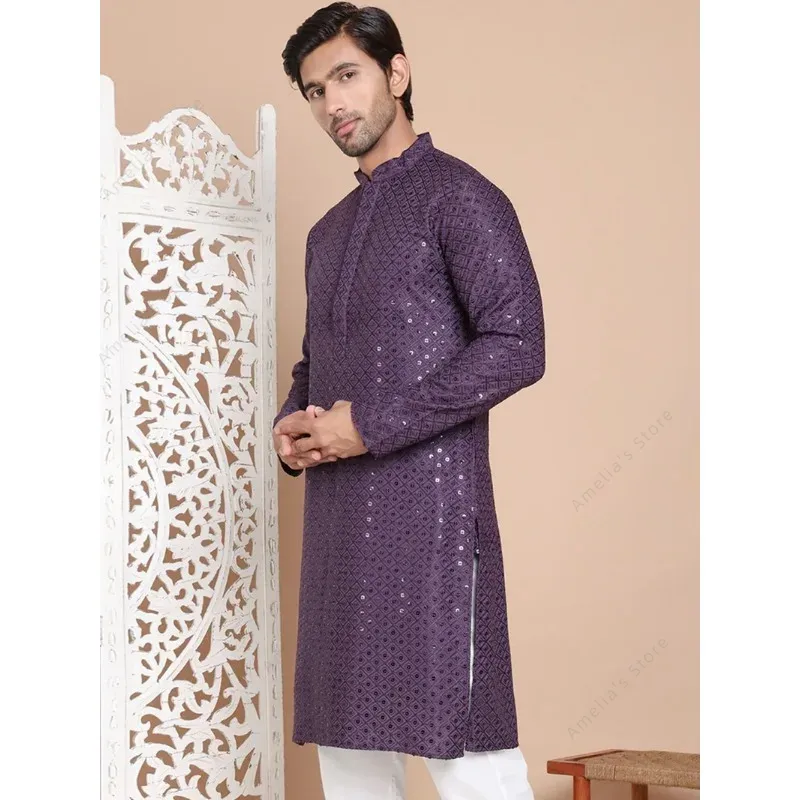 ผู้ชายอินเดีย Kurta Tunic ผ้าฝ - Kurta Men Cotton บทวิจารณ์และราคา