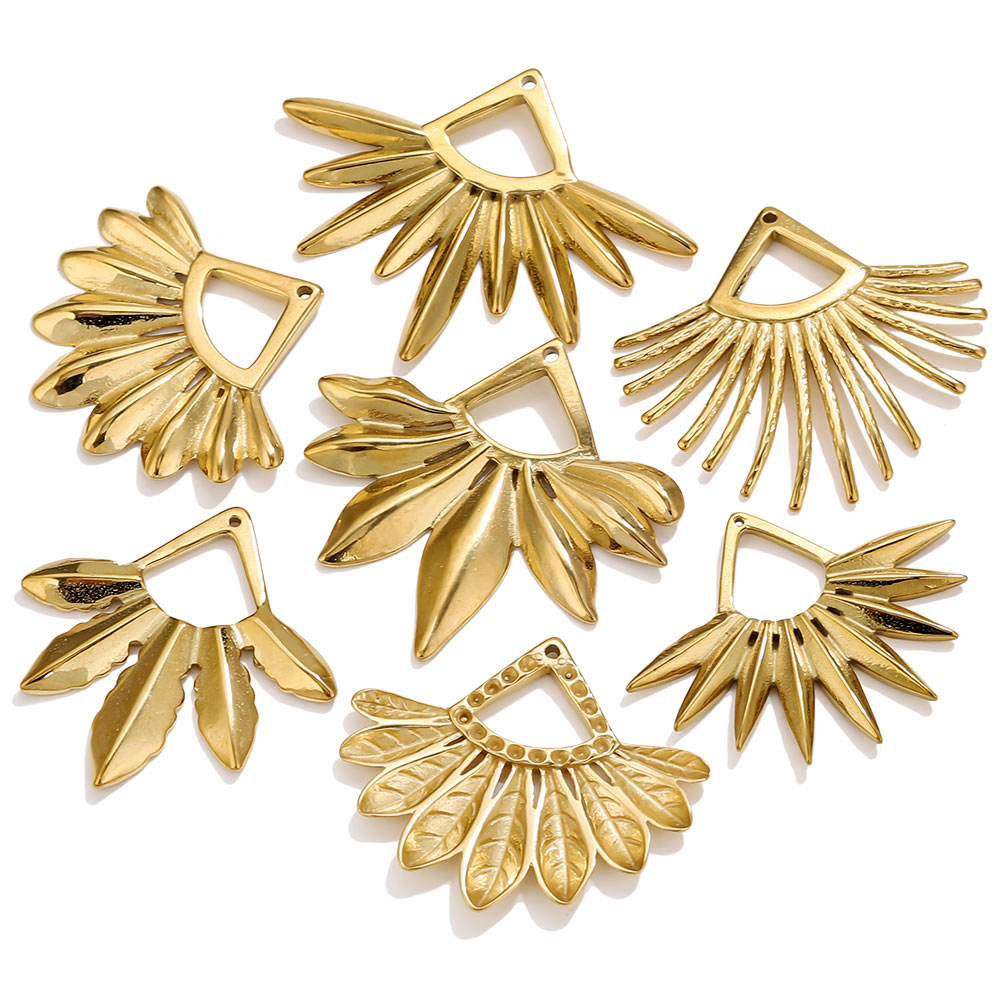 จี้รูปพัดสแตนเลส 2 ชิ้น ชุบทอง - Ethnic Fashion Jewellery บทวิจารณ์และราคา