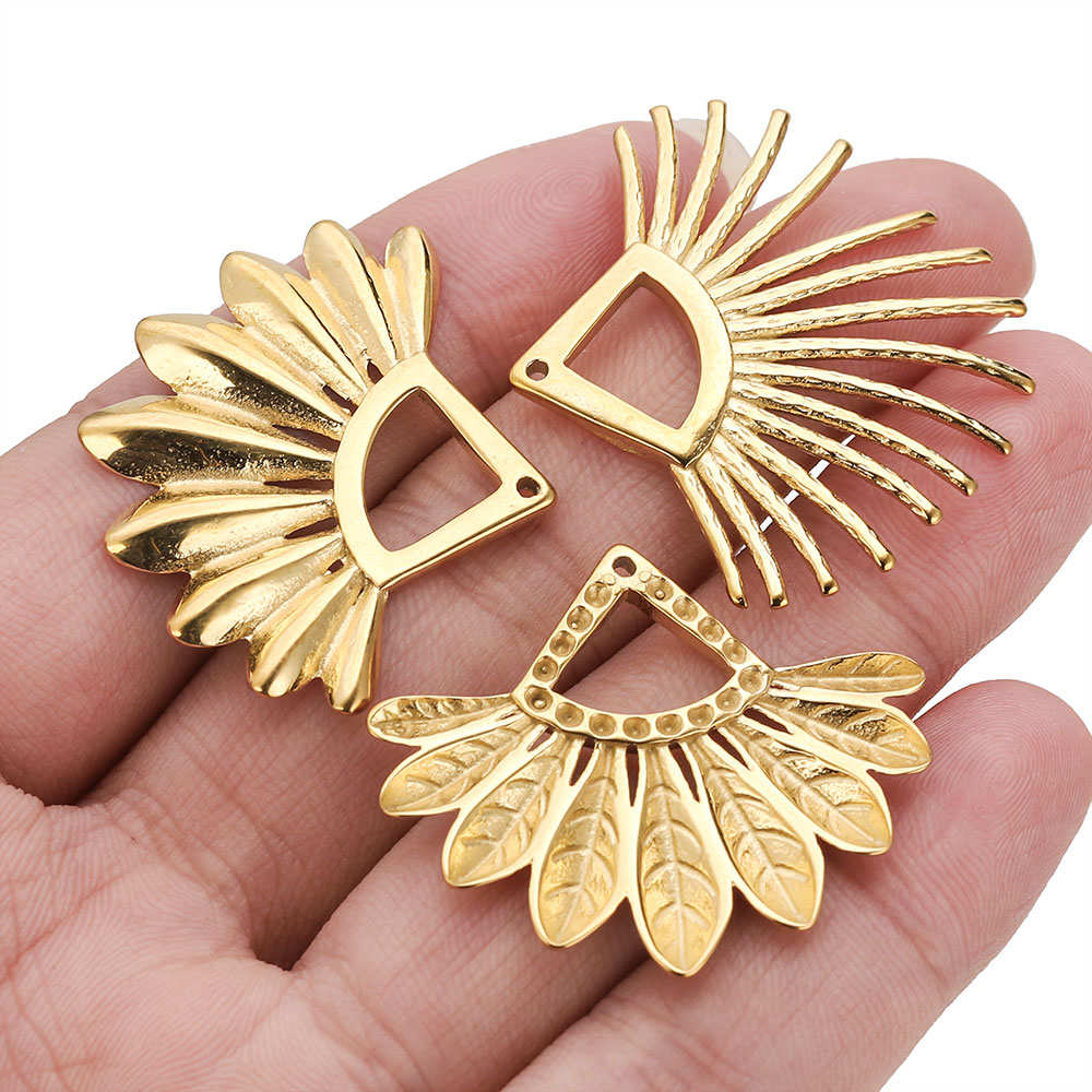 จี้รูปพัดสแตนเลส 2 ชิ้น ชุบทอง - Ethnic Fashion Jewellery บทวิจารณ์และราคา