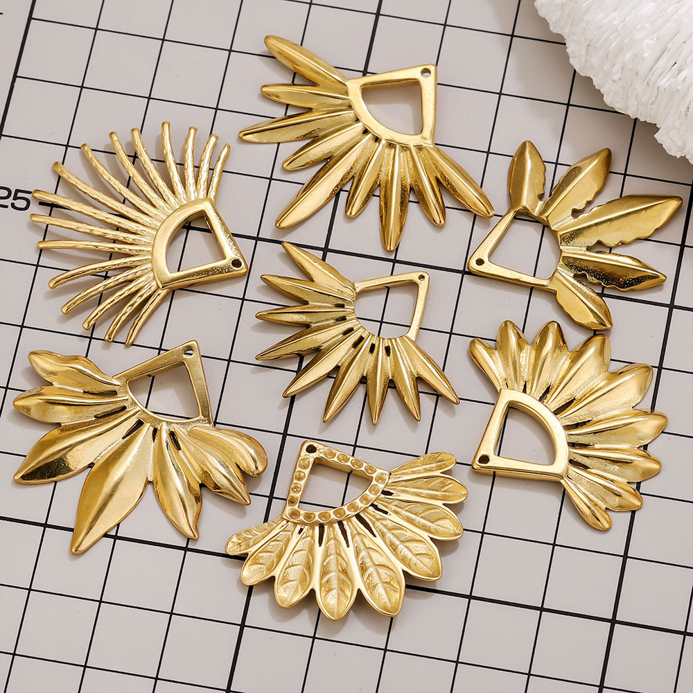 จี้รูปพัดสแตนเลส 2 ชิ้น ชุบทอง - Ethnic Fashion Jewellery บทวิจารณ์และราคา