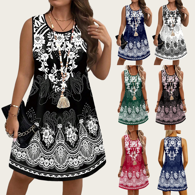 ชุดเดรสสไตล์วินเทจลายชนเผ่า ปร - Ethnic Style Dresses บทวิจารณ์และราคา