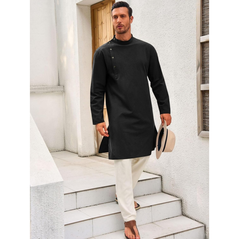 เสื้อคลุมยาวแบบคัฟตันสำหรับผู้ - Kurta Men Cotton บทวิจารณ์และราคา
