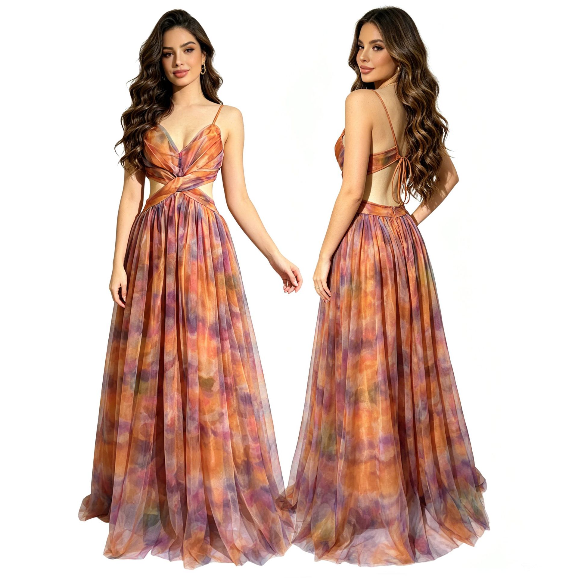 ชุดเดรสเซ็กซี่ลายมัดย้อมผ้าตาข - Ethnic Style Dresses บทวิจารณ์และราคา