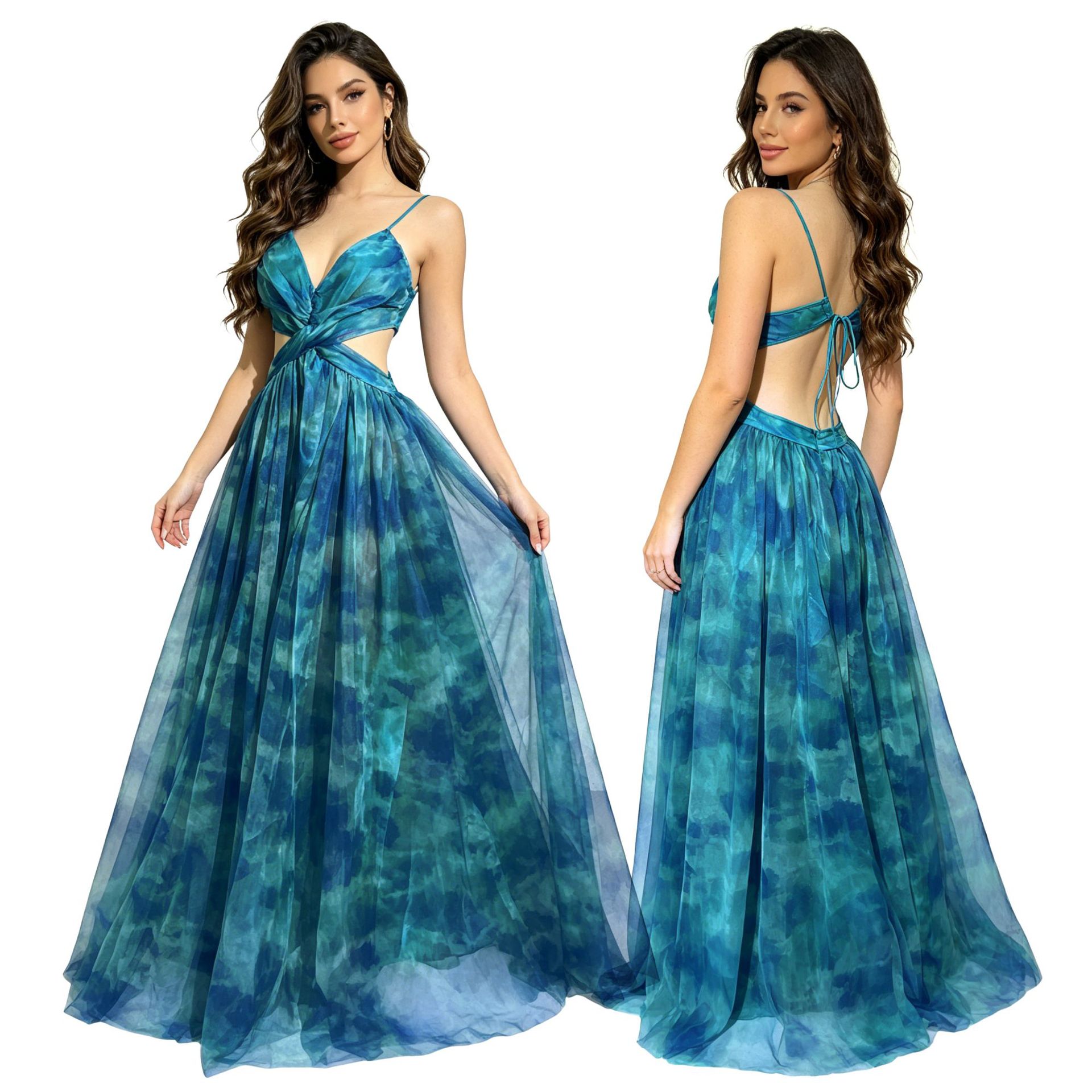 ชุดเดรสเซ็กซี่ลายมัดย้อมผ้าตาข - Ethnic Style Dresses บทวิจารณ์และราคา