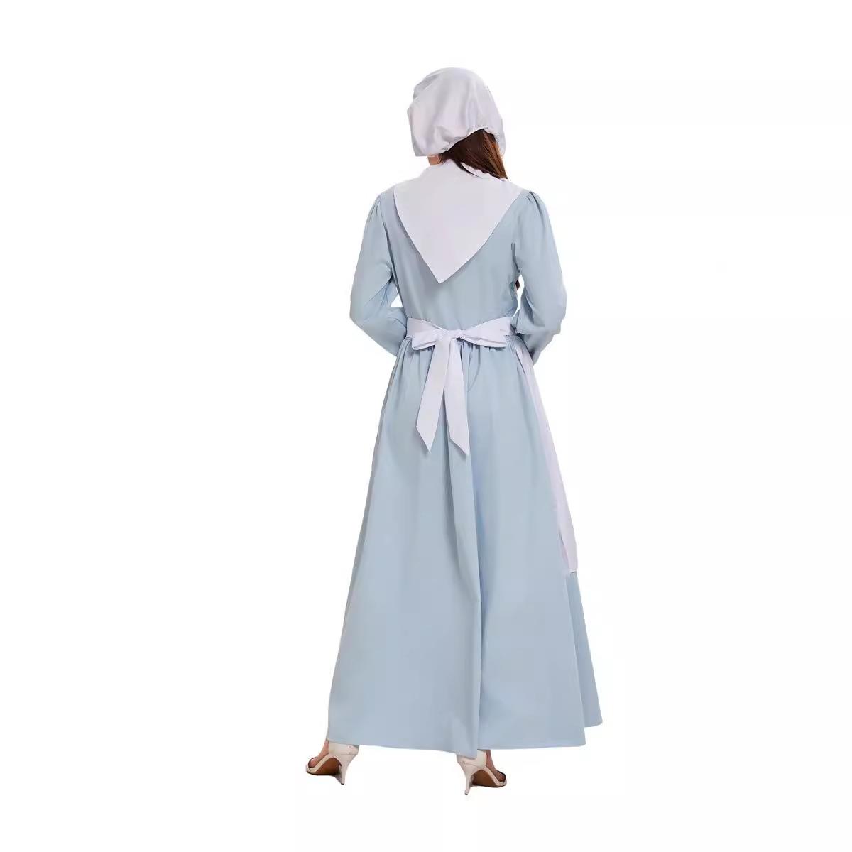 ชุดคอสเพลย์ฮาโลวีนสีฟ้าพร้อมผ้ - Ethnic Style Dresses บทวิจารณ์และราคา
