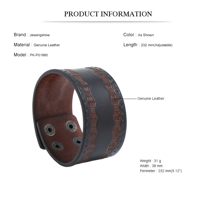 สร้อยข้อมือหนังแท้สไตล์พังก์สี - Ethnic Fashion Pk บทวิจารณ์และราคา