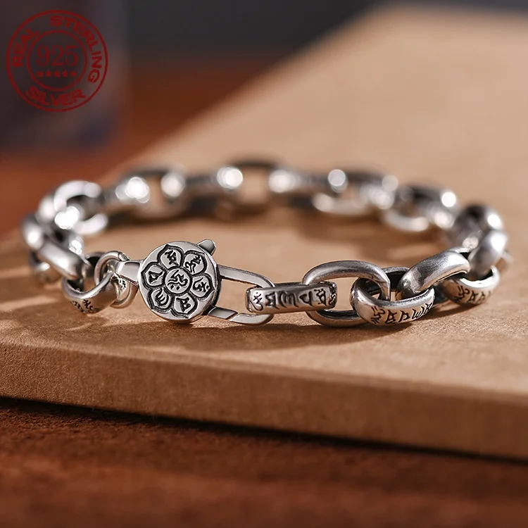 S925 เงินหกคําความจริงสร้อยข้อ - Ethnic Fashion Trend บทวิจารณ์และราคา