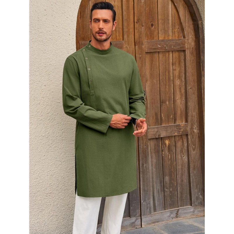 เสื้อคลุมยาวแบบคัฟตันสำหรับผู้ - Kurta Men Cotton บทวิจารณ์และราคา