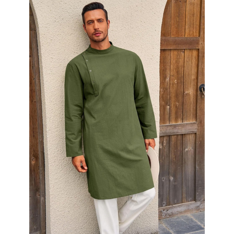 เสื้อคลุมยาวแบบคัฟตันสำหรับผู้ - Kurta Men Cotton บทวิจารณ์และราคา