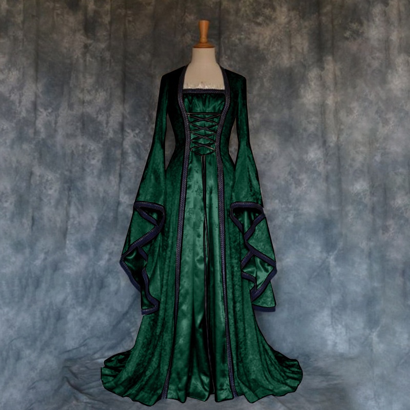 ชุดเดรสสไตล์ย้อนยุคยุคกลางสำหร - Ethnic Gown บทวิจารณ์และราคา
