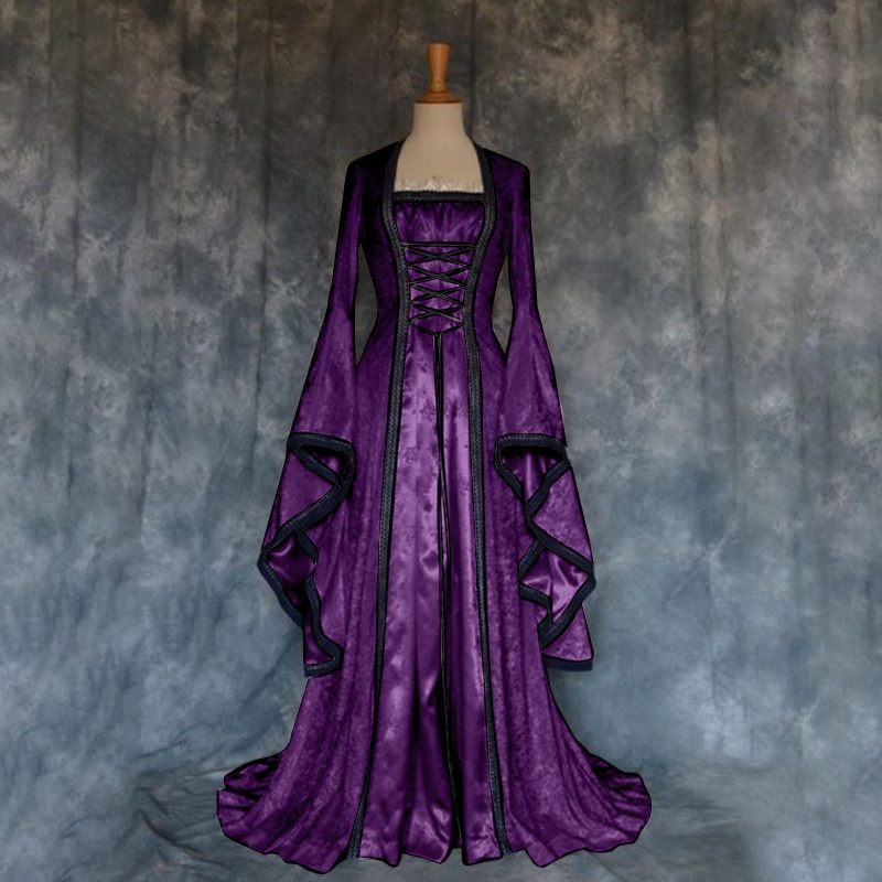 ชุดเดรสสไตล์ย้อนยุคยุคกลางสำหร - Ethnic Gown บทวิจารณ์และราคา