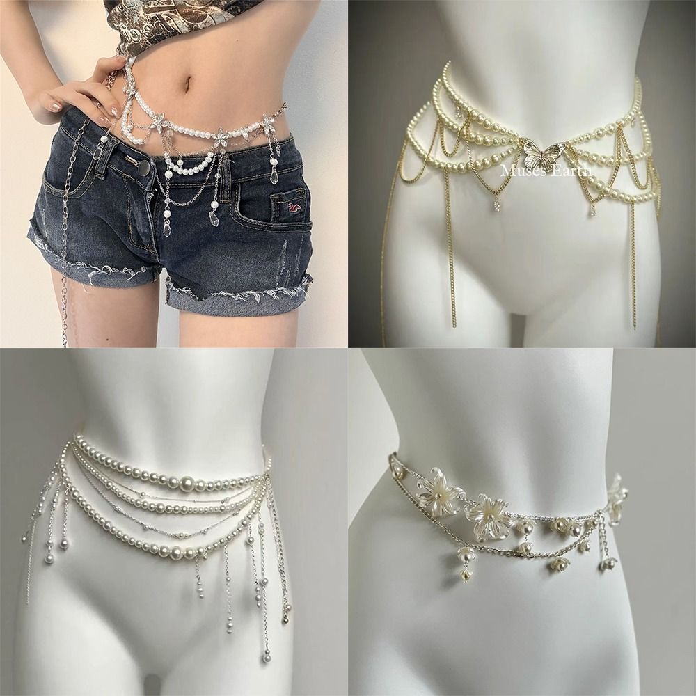 โซ่คาดเอวไข่มุกแฟชั่นสุดหรู เค - Ethnic Fashion Jewellery บทวิจารณ์และราคา
