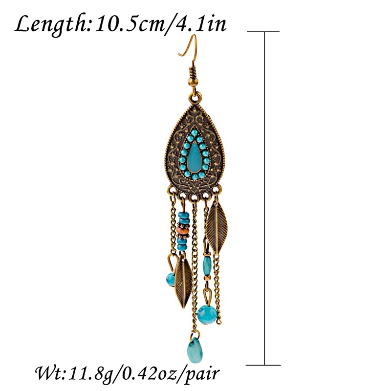 Tophanqi ต่างหูหยดน้ำสีบรอนซ์ส - Ethnic Indian Fashion บทวิจารณ์และราคา