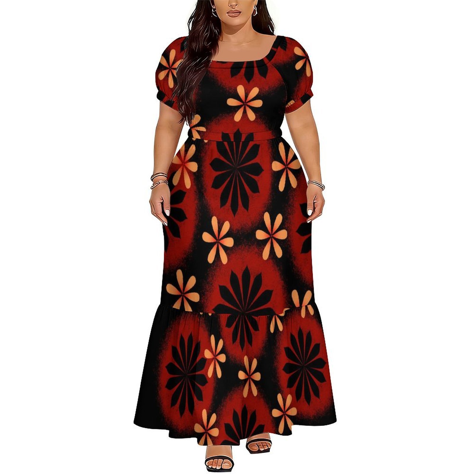 ชุดเดรสแขนสั้นผู้หญิงสไตล์โพลิ - Ethnic Gown บทวิจารณ์และราคา