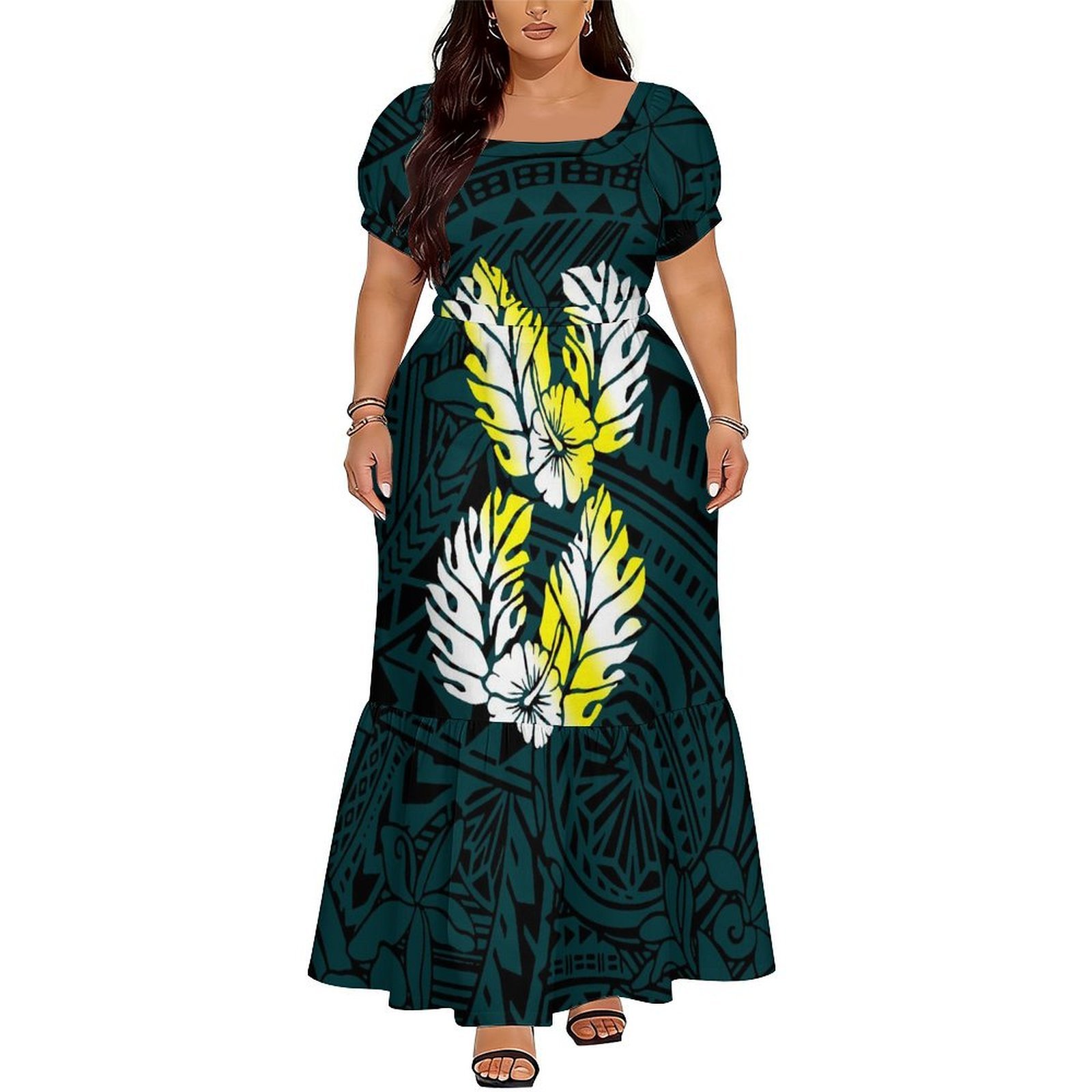 ชุดเดรสแขนสั้นผู้หญิงสไตล์โพลิ - Ethnic Gown บทวิจารณ์และราคา